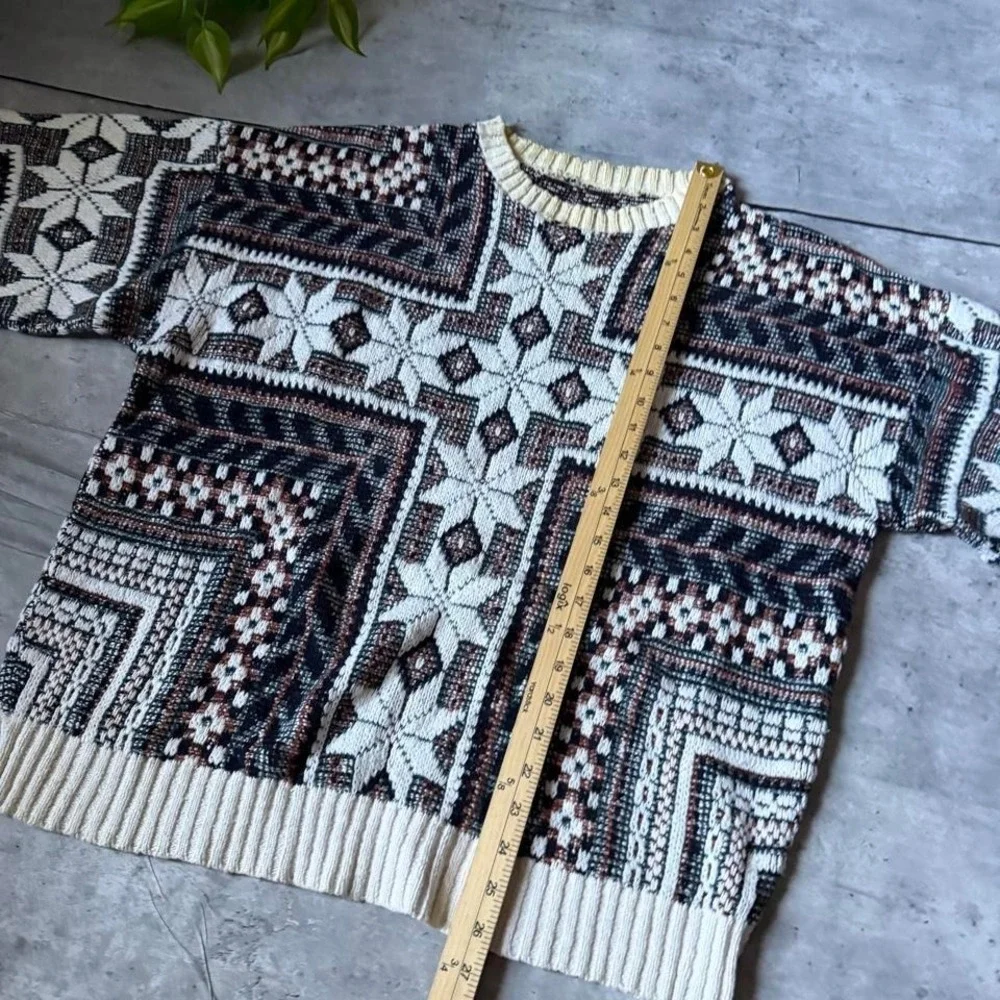 Vintage 90s knit geometric pattern  sweater